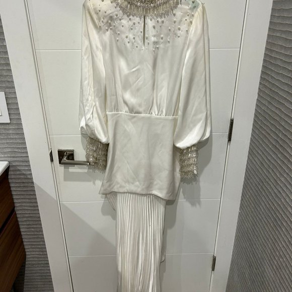 Isabel Sanchis - Caiazzo Embellished Long Sleeve Cocktail Dress - Picture 3 of 4